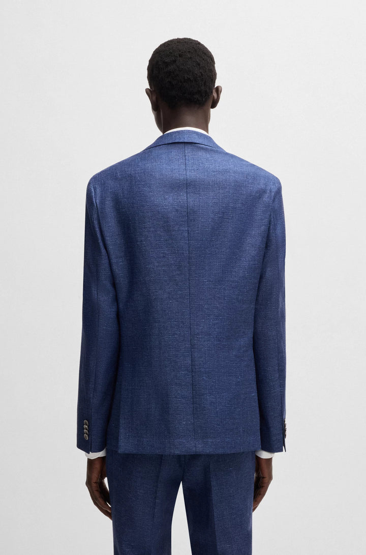 Boss Slim-fit blazer in micro-patterned fabric