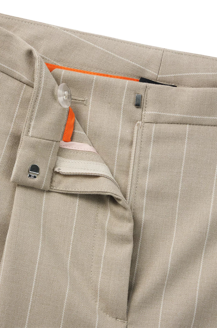 BOSS TAPERED-FIT SHORTS IN PINSTRIPE STRETCH FABRIC