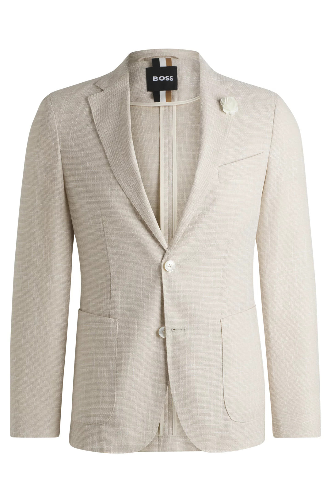 Boss Slim-fit blazer in micro-patterned fabric