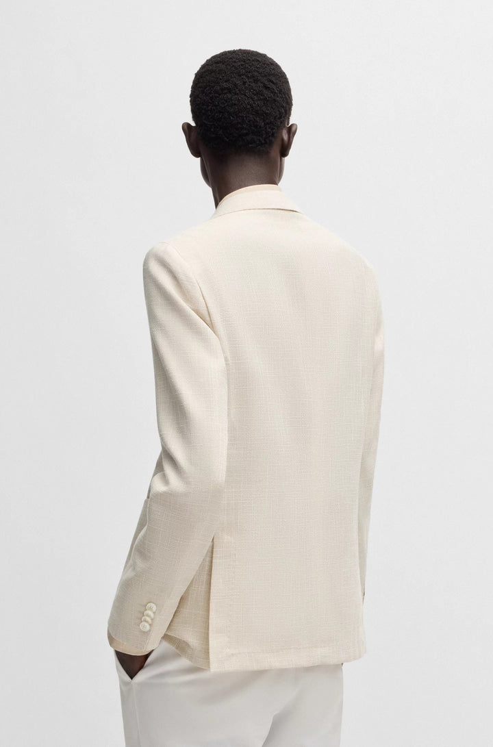 Boss Slim-fit blazer in micro-patterned fabric
