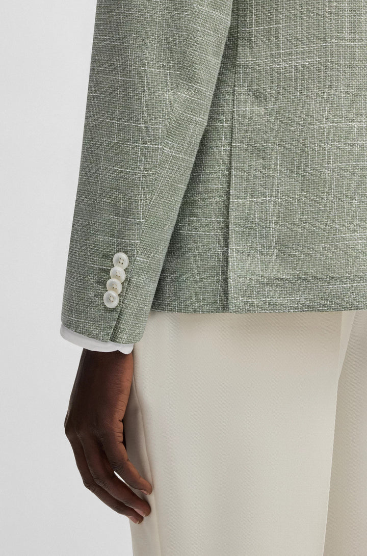 Boss Slim-fit blazer in micro-patterned fabric