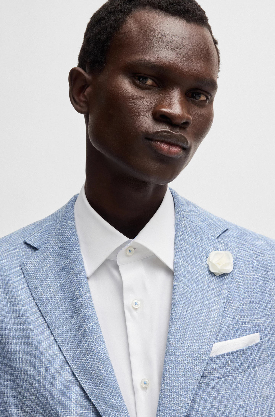 Boss Slim-fit blazer in micro-patterned fabric