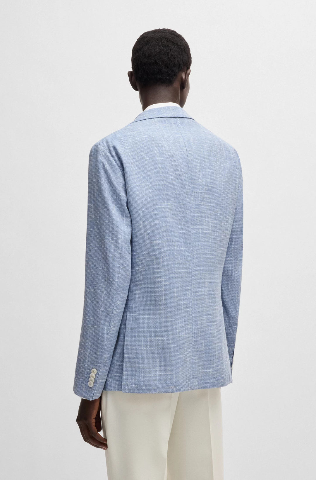 Boss Slim-fit blazer in micro-patterned fabric