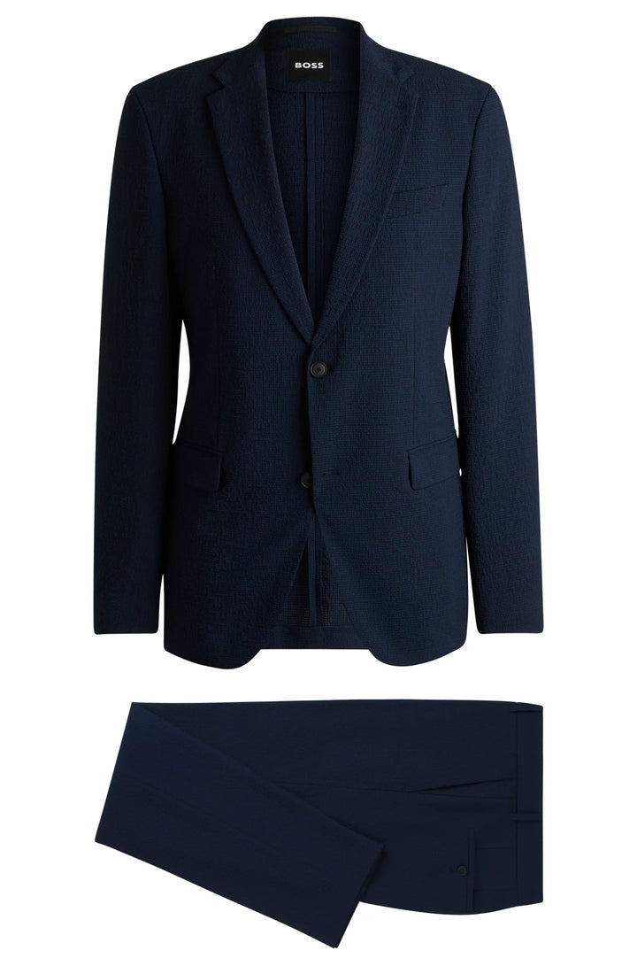 Boss Two-piece suit in performance-stretch seersucker
