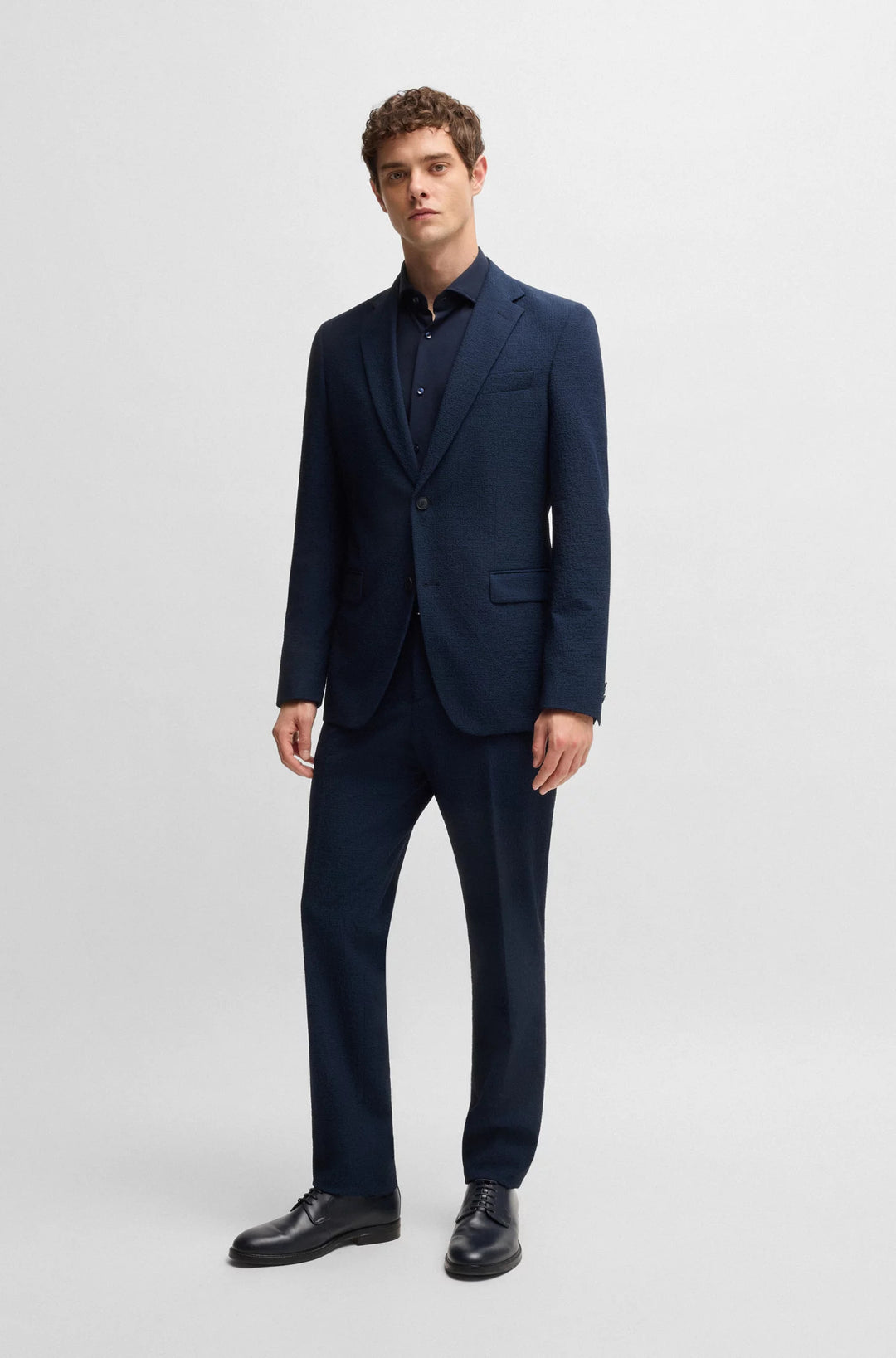 Boss Two-piece suit in performance-stretch seersucker