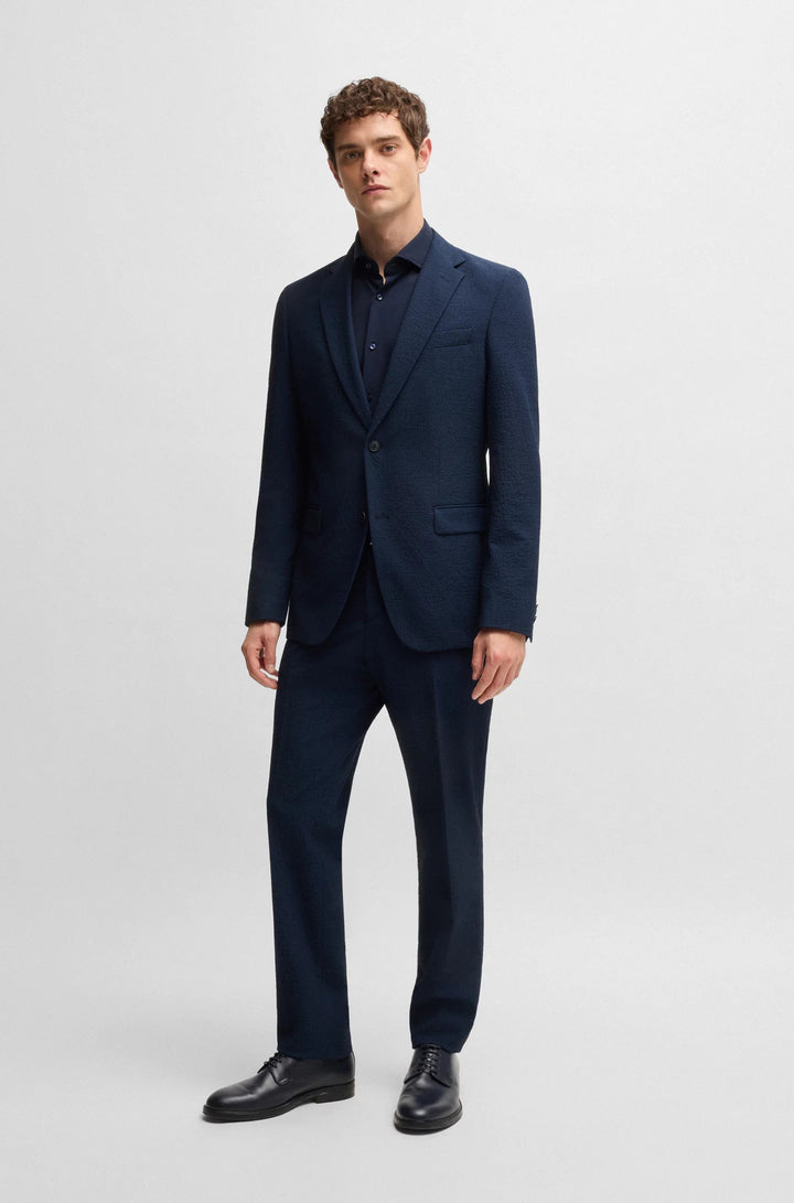 Boss Two-piece suit in performance-stretch seersucker