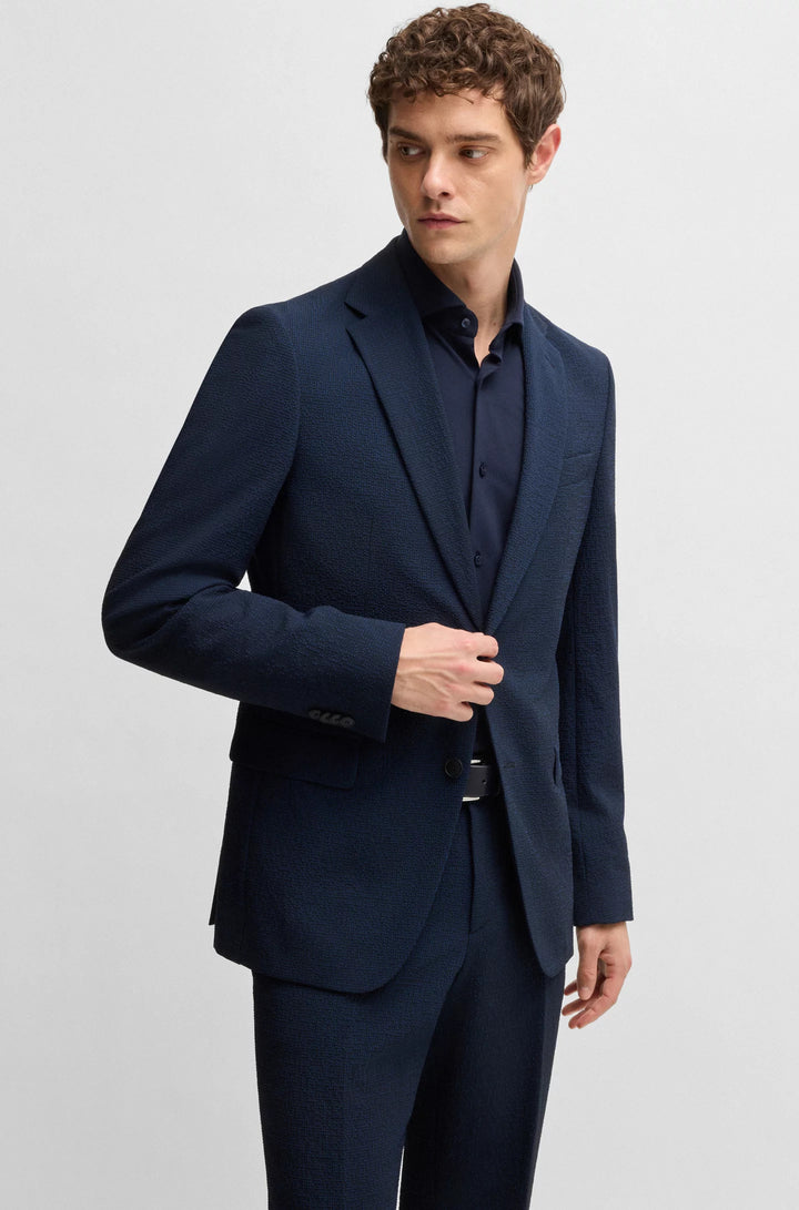 Boss Two-piece suit in performance-stretch seersucker