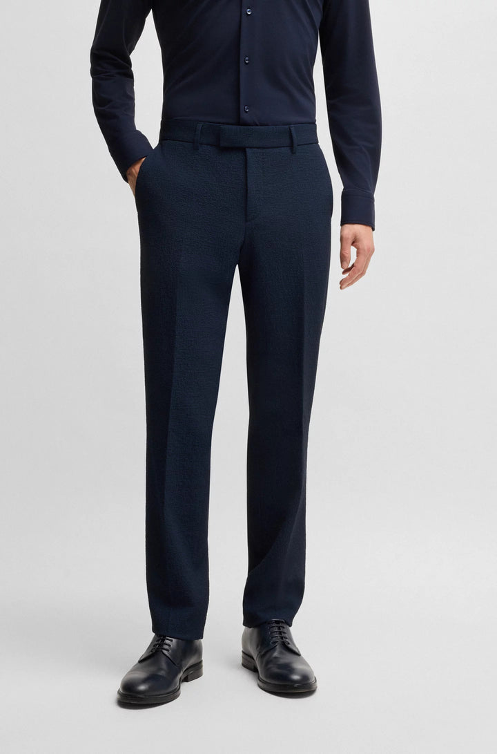 Boss Two-piece suit in performance-stretch seersucker