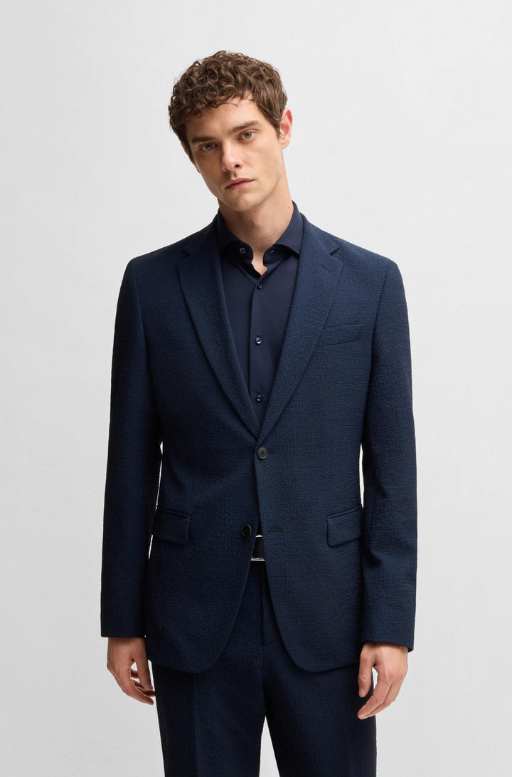 Boss Two-piece suit in performance-stretch seersucker