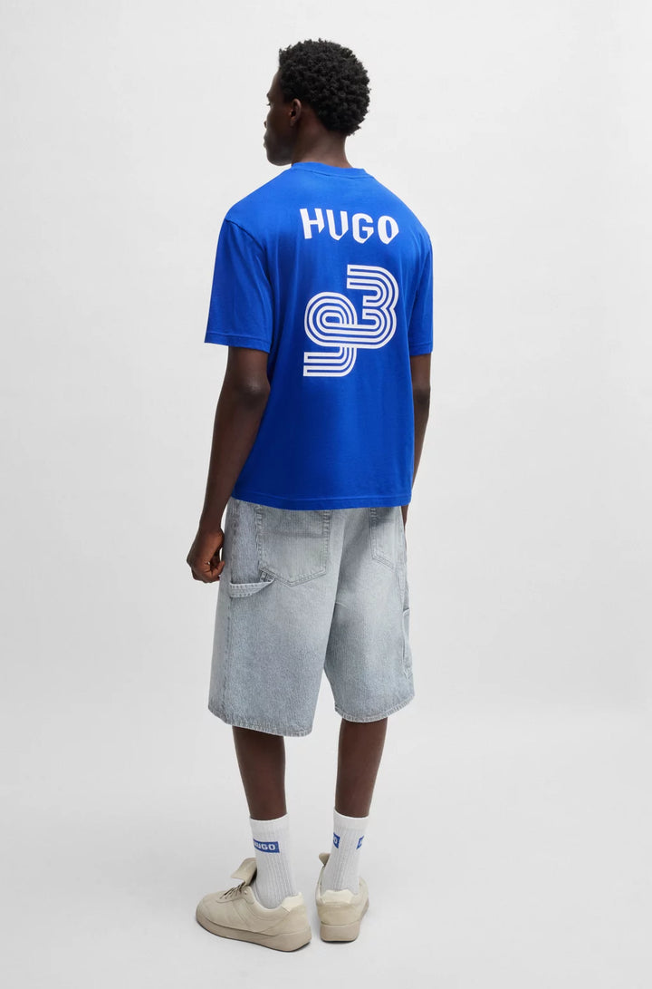HUGO COTTON-JERSEY T-SHIRT WITH FOOTBALL-INSPIRED PRINTS