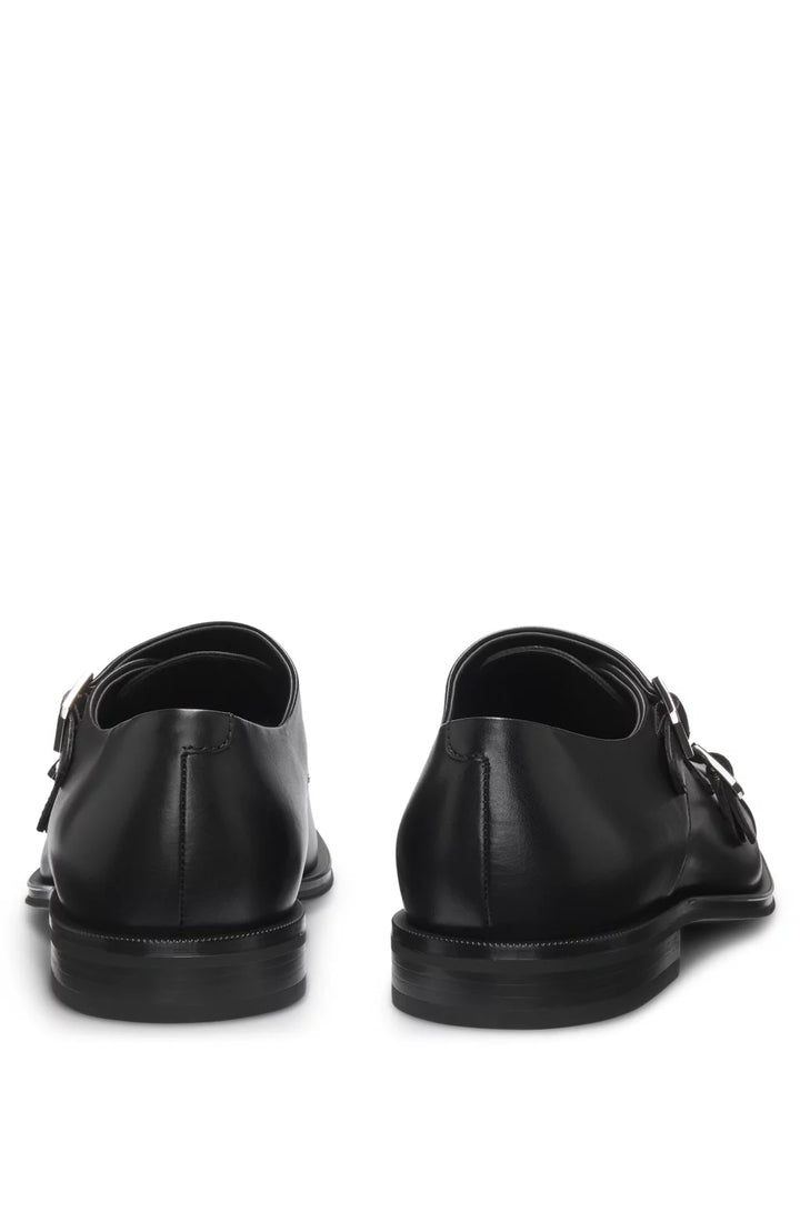 Boss Leather double-monk shoes with cap toe