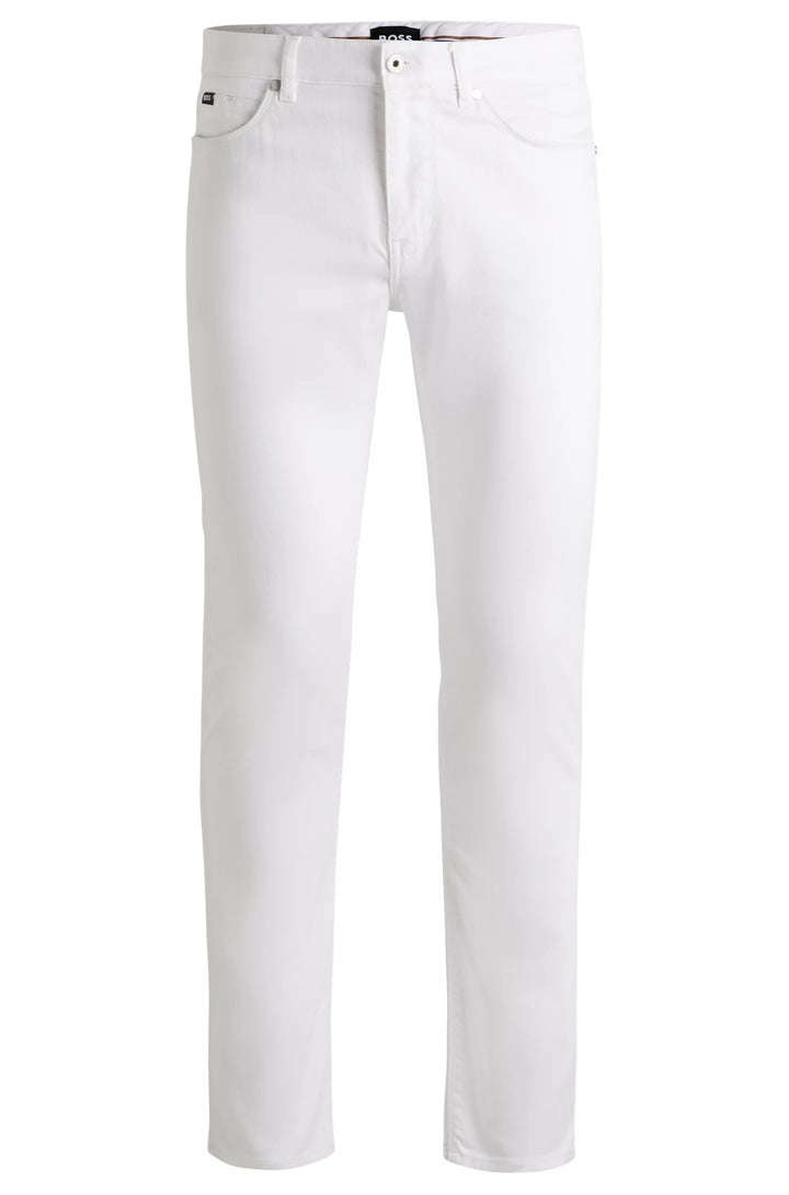 Boss Delaware slim-fit jeans in white stretch denim