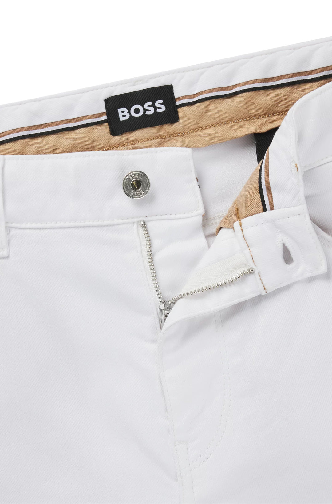 Boss Delaware slim-fit jeans in white stretch denim