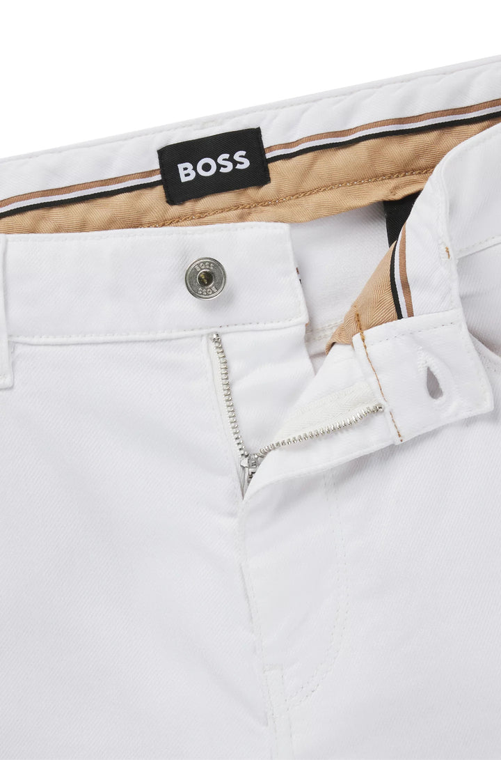 Boss Delaware slim-fit jeans in white stretch denim