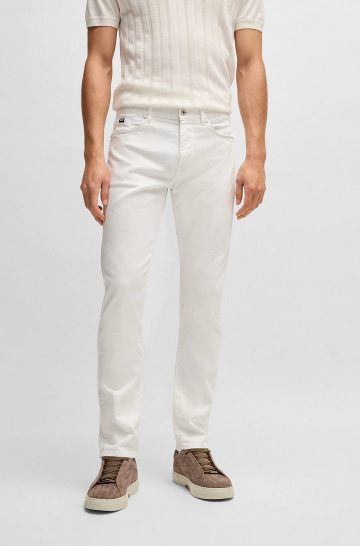 Boss Delaware slim-fit jeans in white stretch denim