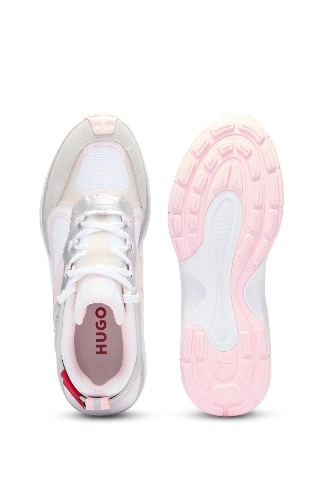 HUGO Running-inspired trainers with mesh and suede
