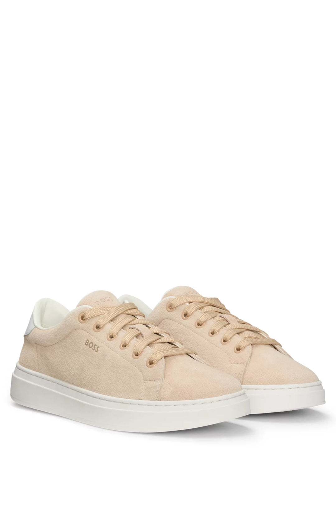 BOSS Suede trainers with leather backtab
