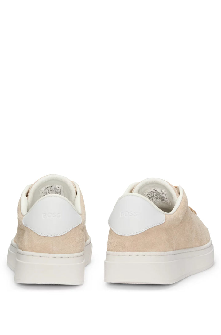 BOSS Suede trainers with leather backtab