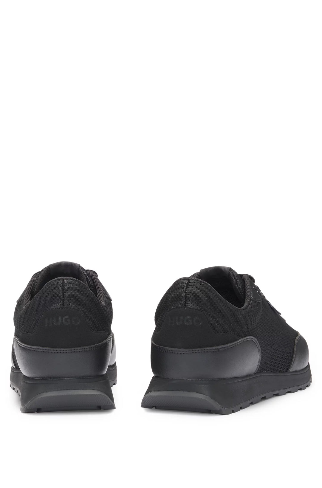 Hugo Knit-effect trainers with faux-leather trims