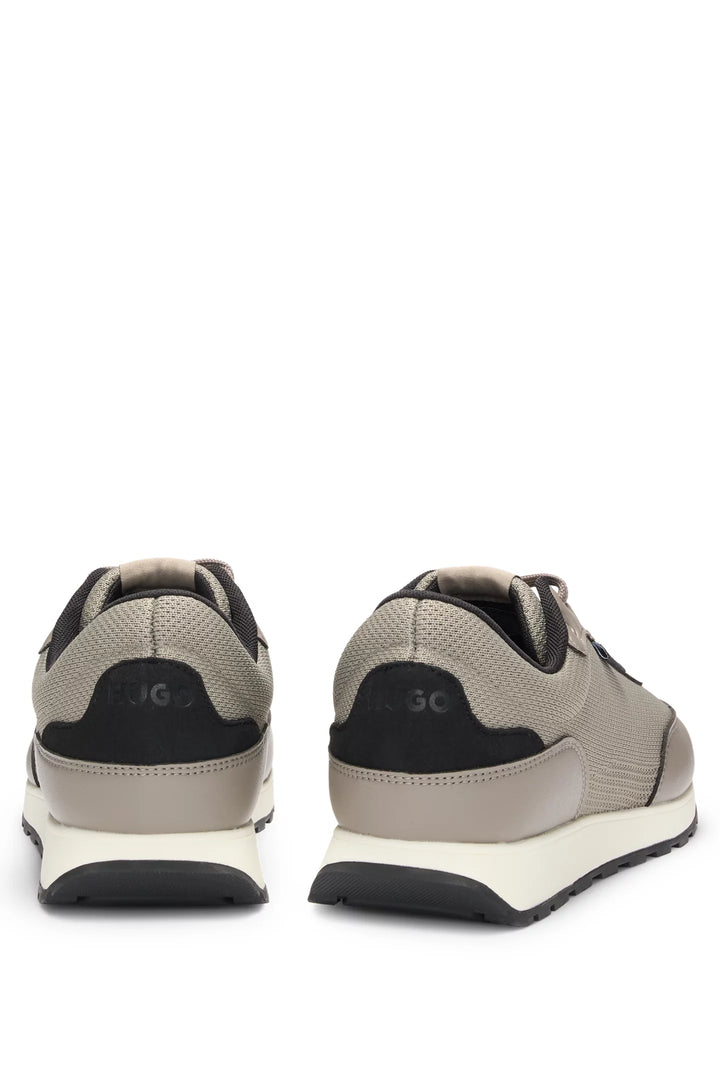 Hugo Knit-effect trainers with faux-leather trims
