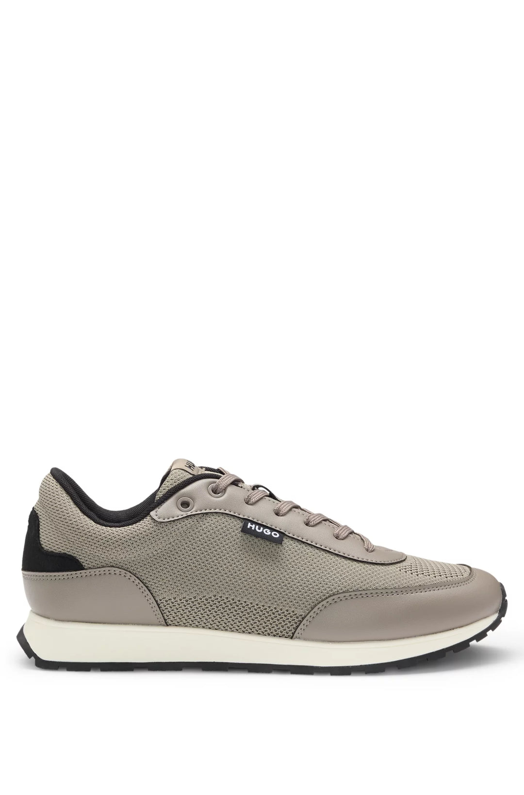 Hugo Knit-effect trainers with faux-leather trims