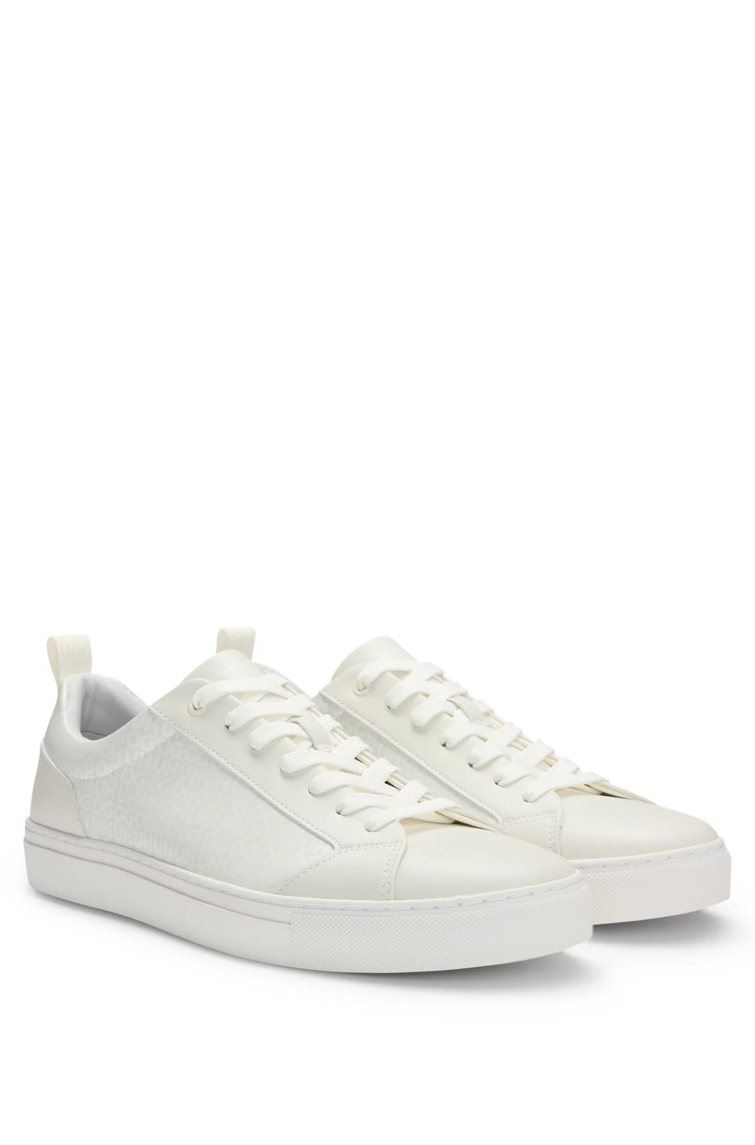 Hugo Faux-leather trainers with tonal monograms