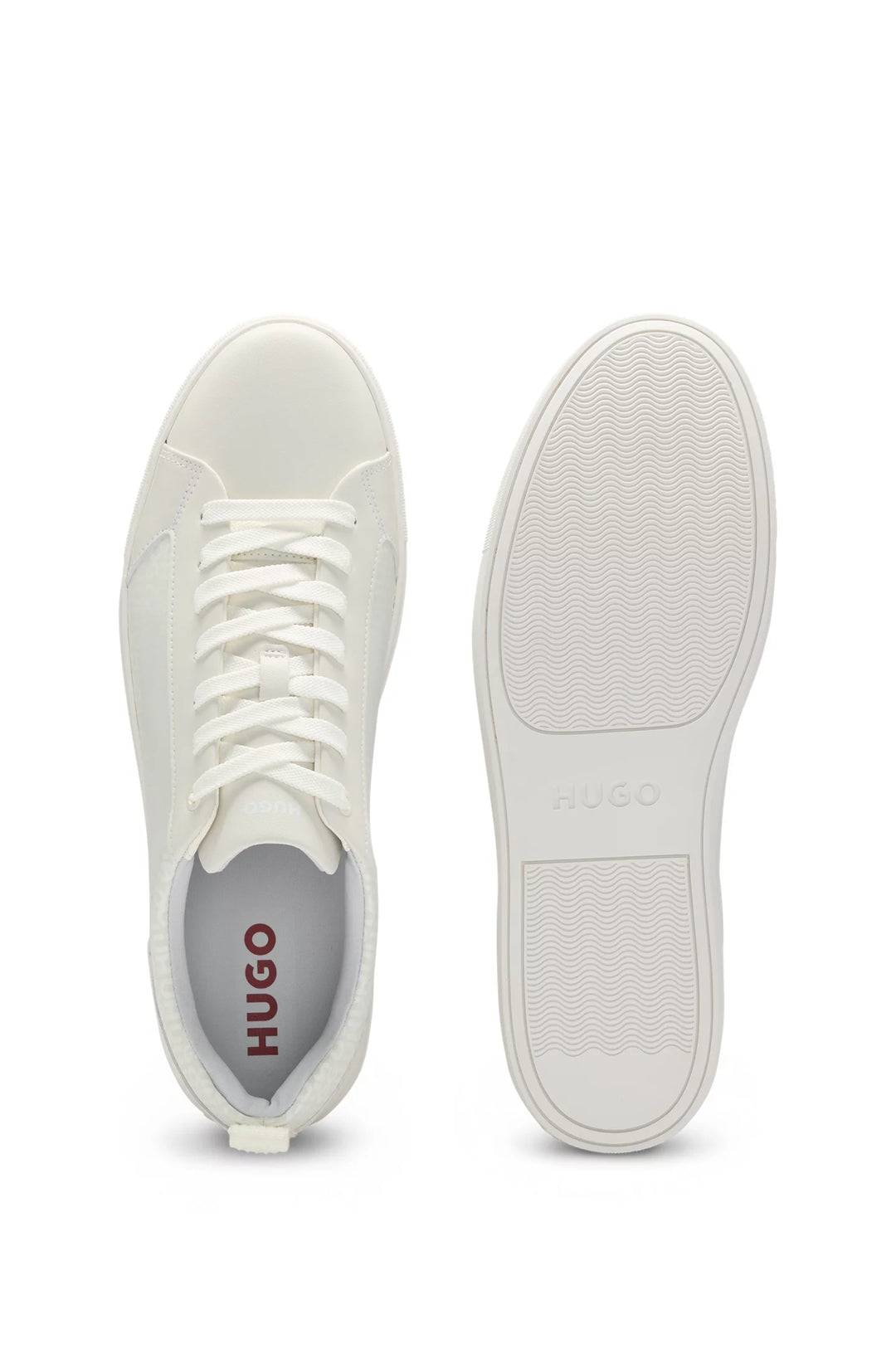 Hugo Faux-leather trainers with tonal monograms