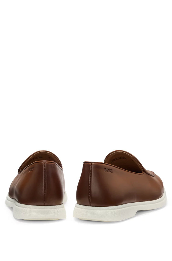 Boss Nappa-leather loafers with contrast outsole