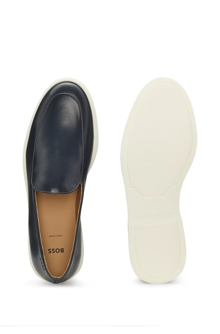 Boss Nappa-leather loafers with contrast outsole