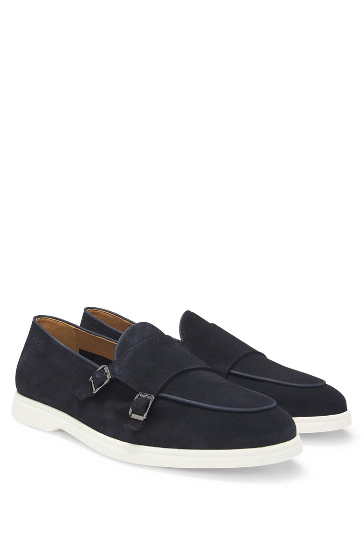 Boss Suede monk shoe with contrast outsole