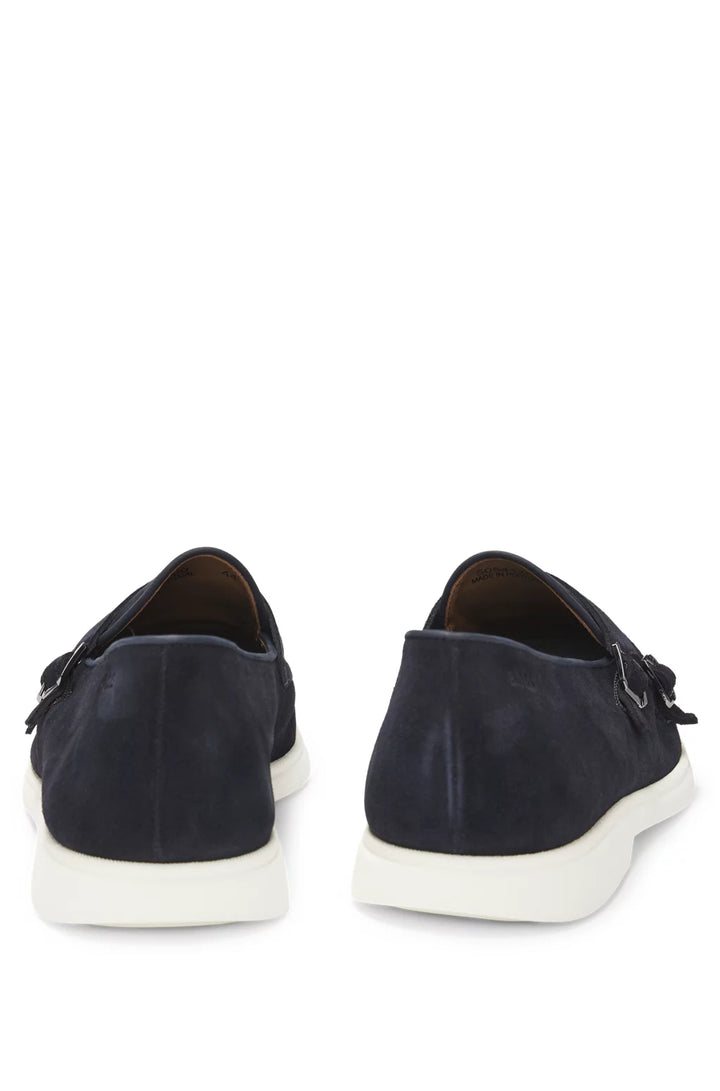 Boss Suede monk shoe with contrast outsole