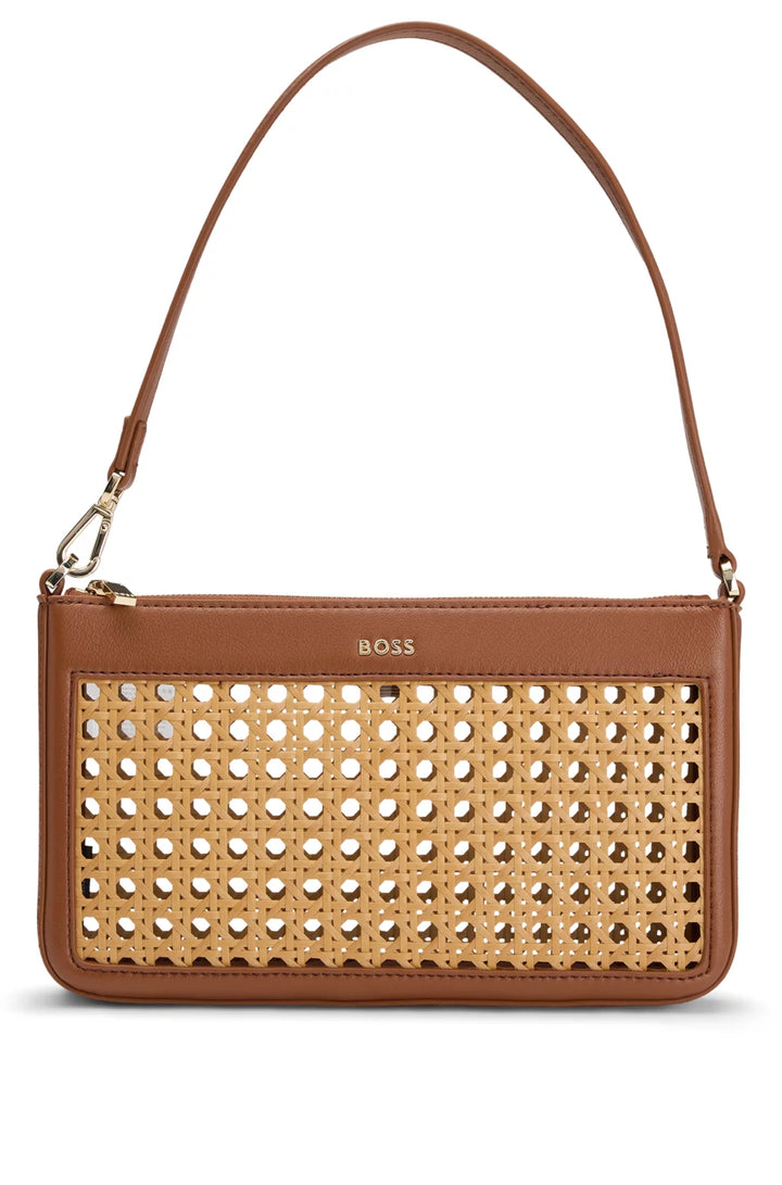 BOSS WOVEN SHOULDER BAG WITH PARTIALLY DETACHABLE HANDLE