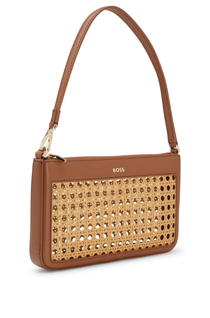BOSS WOVEN SHOULDER BAG WITH PARTIALLY DETACHABLE HANDLE