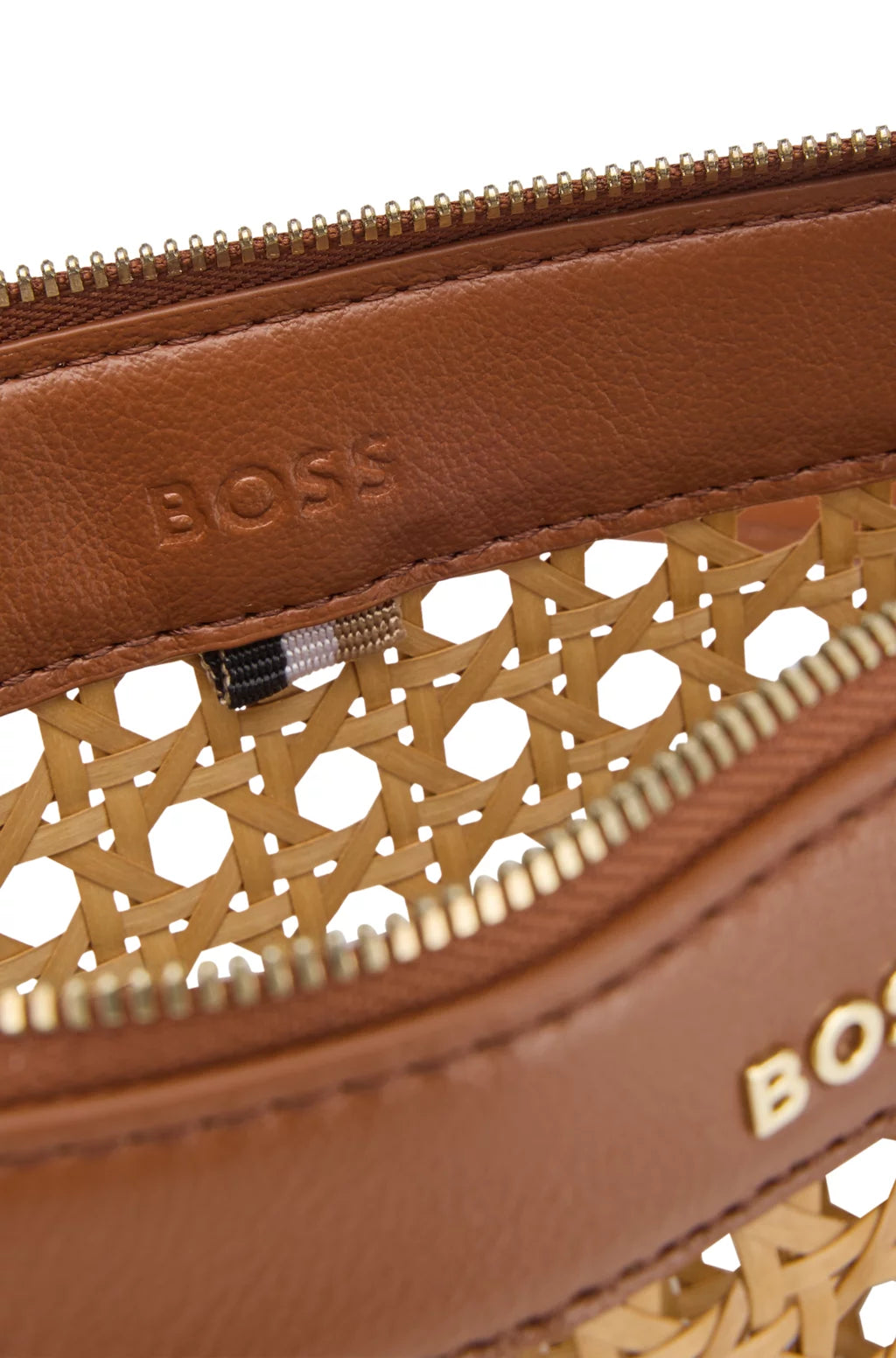 BOSS WOVEN SHOULDER BAG WITH PARTIALLY DETACHABLE HANDLE