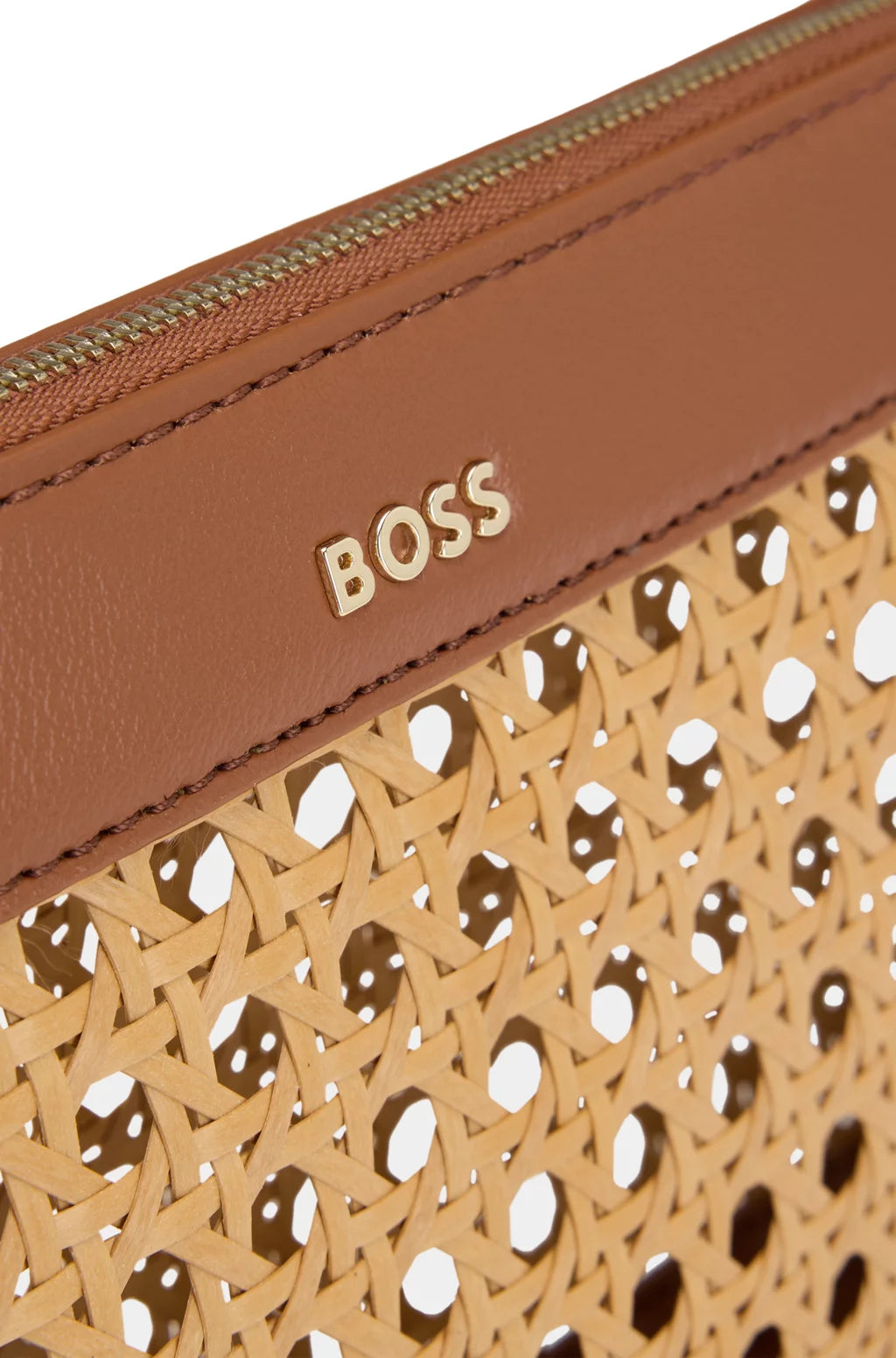 BOSS WOVEN SHOULDER BAG WITH PARTIALLY DETACHABLE HANDLE
