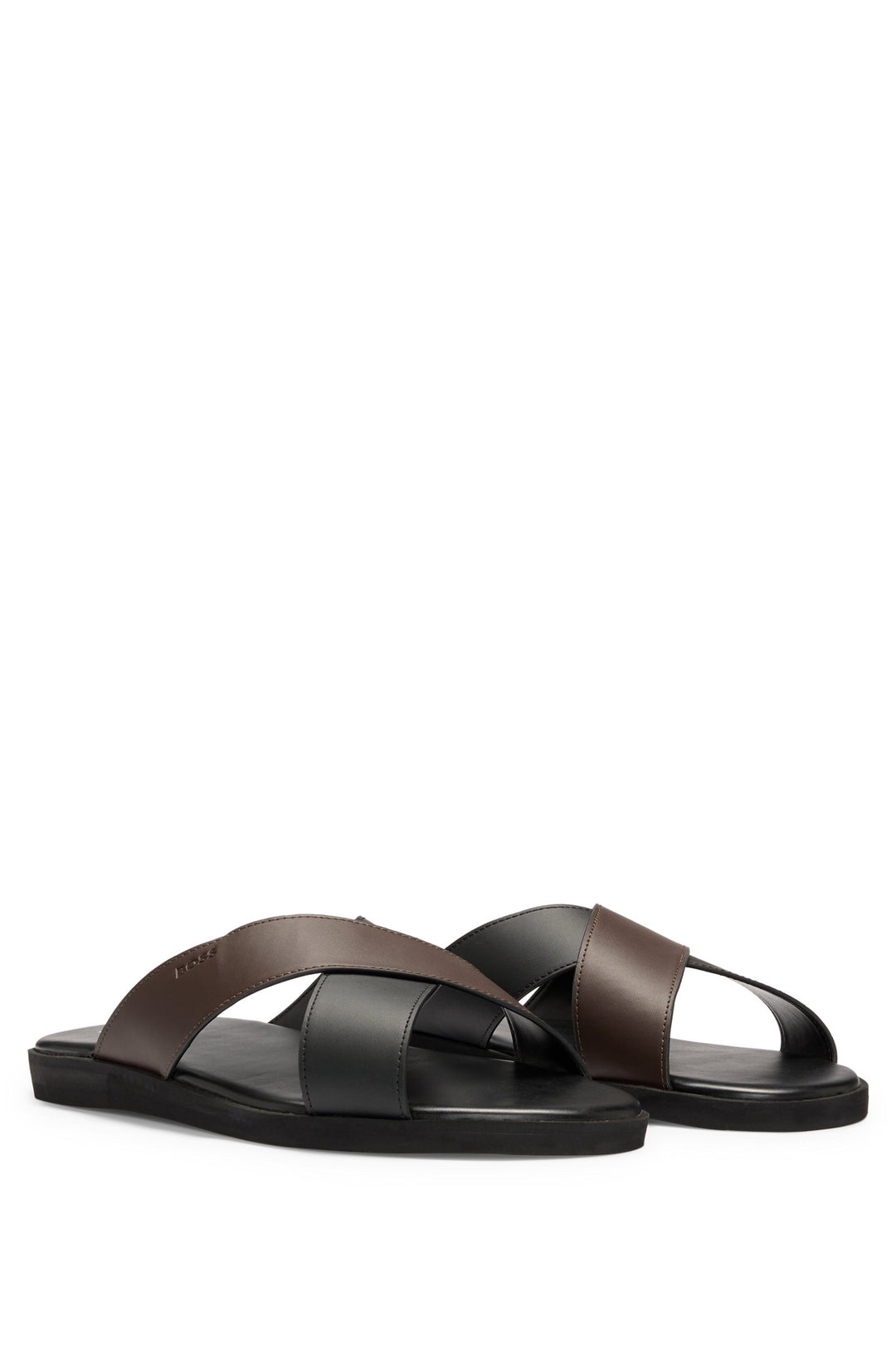 Boss Faux-leather slides with two-tone straps
