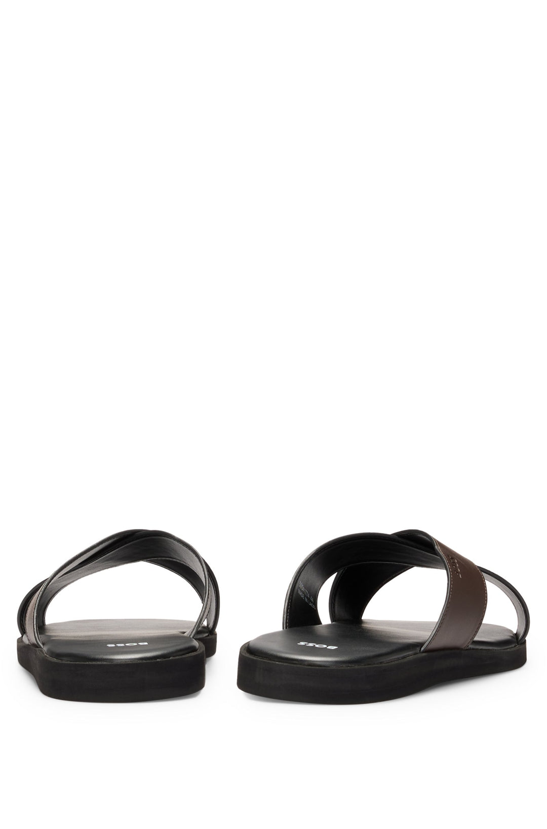 Boss Faux-leather slides with two-tone straps