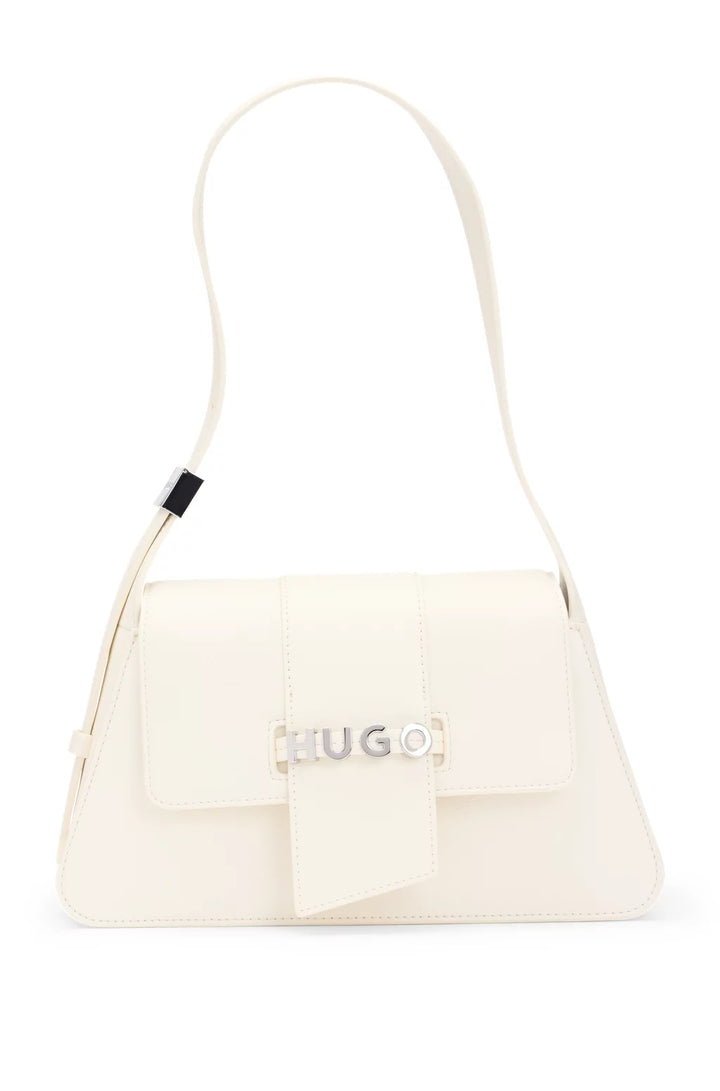 HUGO FAUX-LEATHER SHOULDER BAG WITH LOGO HARDWARE