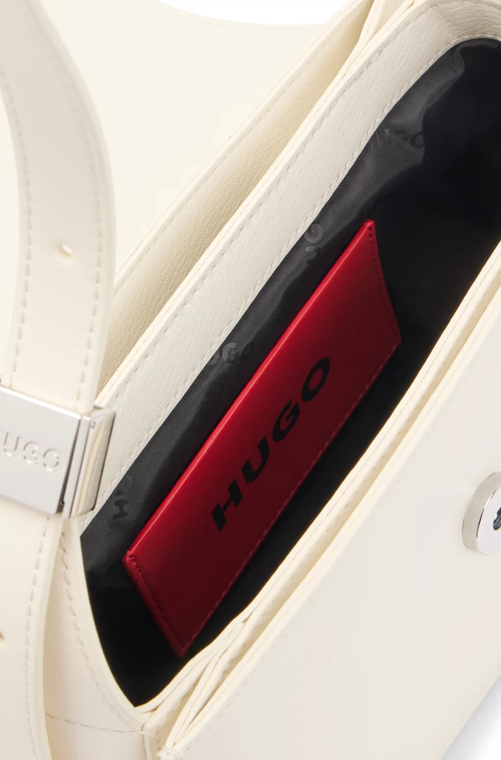 HUGO FAUX-LEATHER SHOULDER BAG WITH LOGO HARDWARE