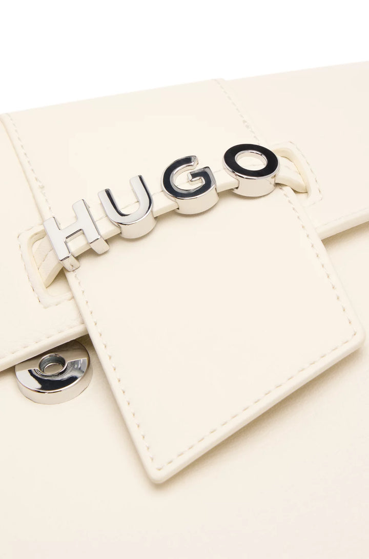 HUGO FAUX-LEATHER SHOULDER BAG WITH LOGO HARDWARE