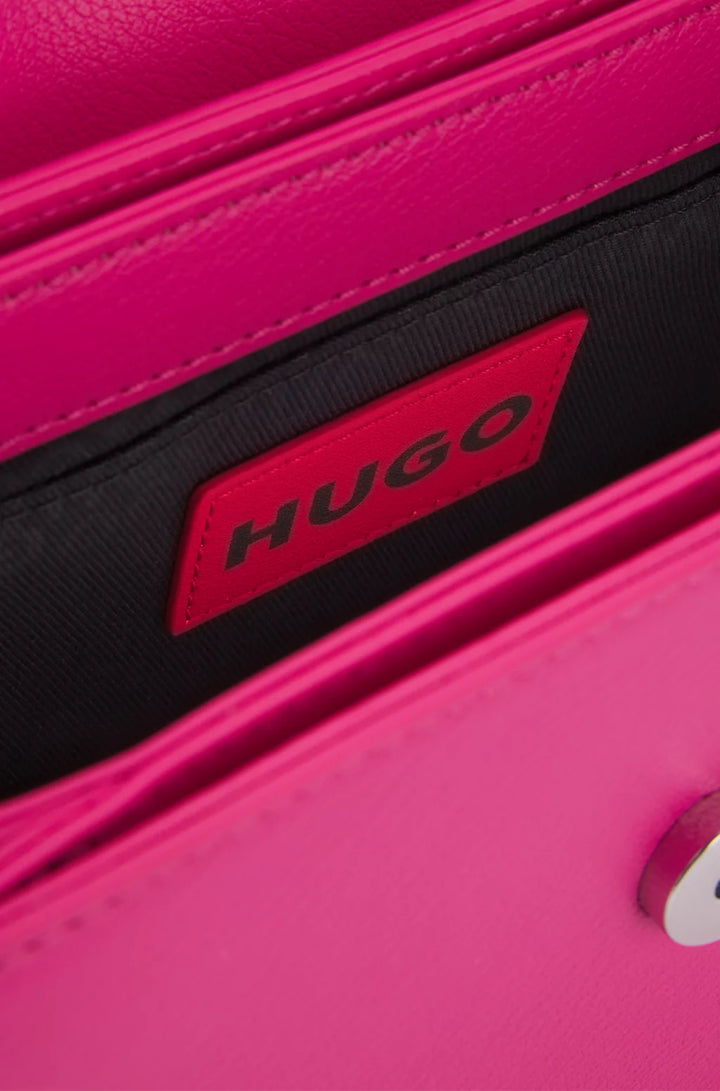 HUGO FAUX-LEATHER SHOULDER BAG WITH LOGO HARDWARE