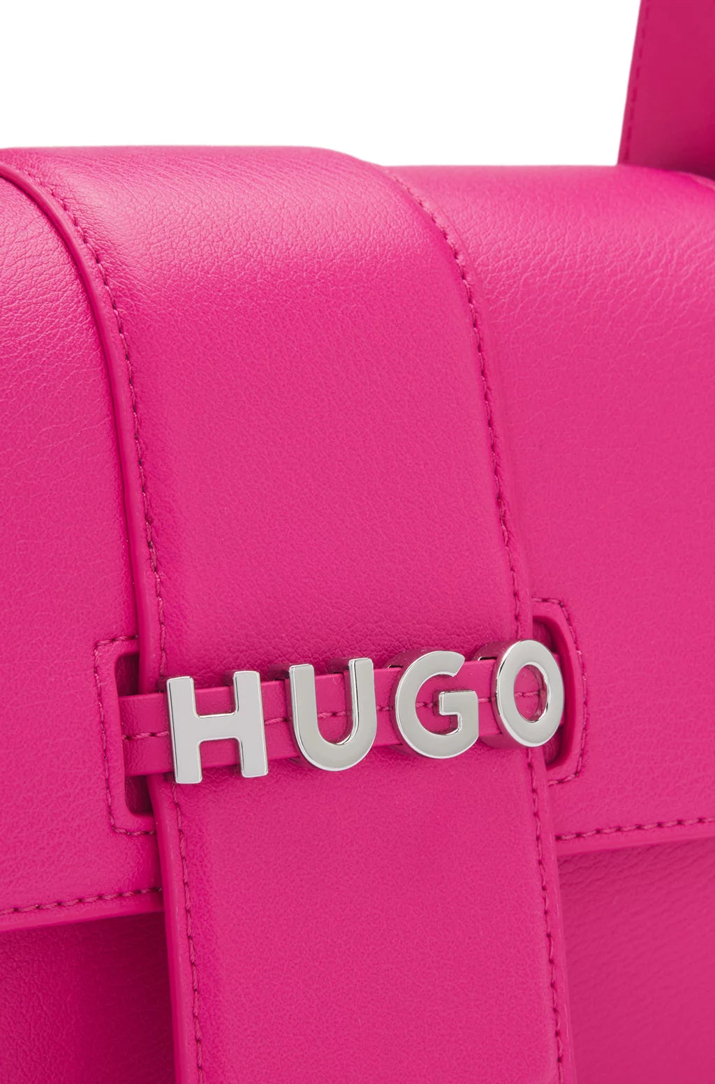 HUGO FAUX-LEATHER SHOULDER BAG WITH LOGO HARDWARE