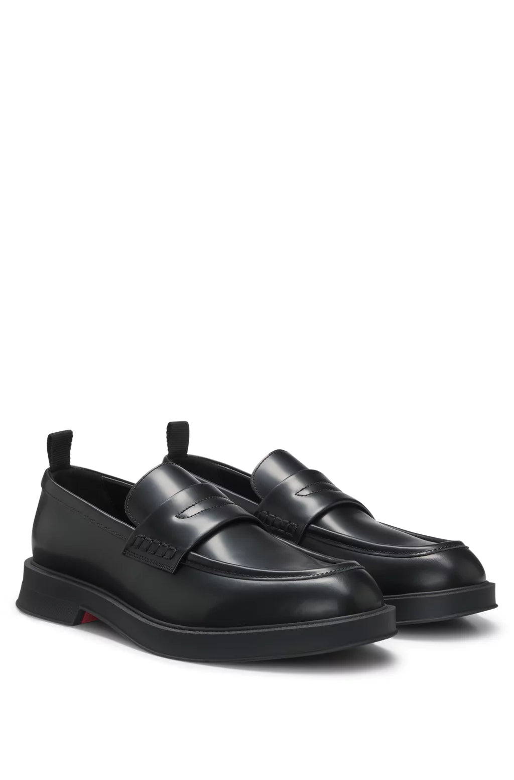 Hugo Brush-off leather loafers with padded strap