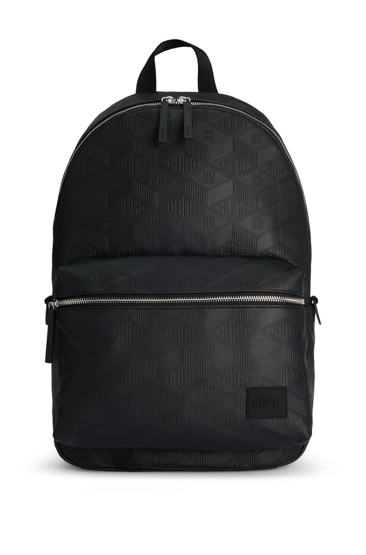 Hugo Faux-leather backpack with geometric and stacked logos