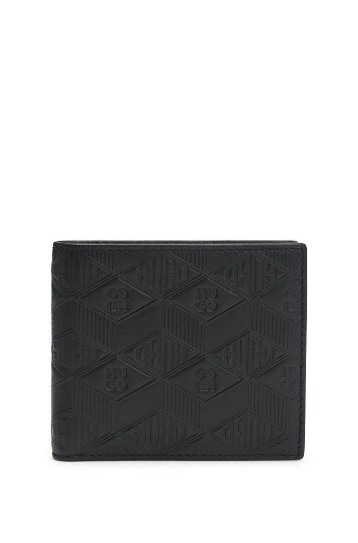 Hugo Leather folding wallet with geometric logos