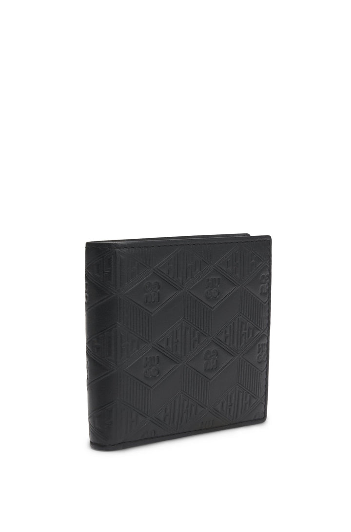 Hugo Leather folding wallet with geometric logos