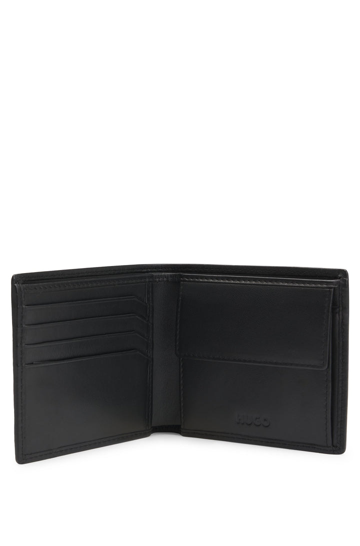 Hugo Leather folding wallet with geometric logos