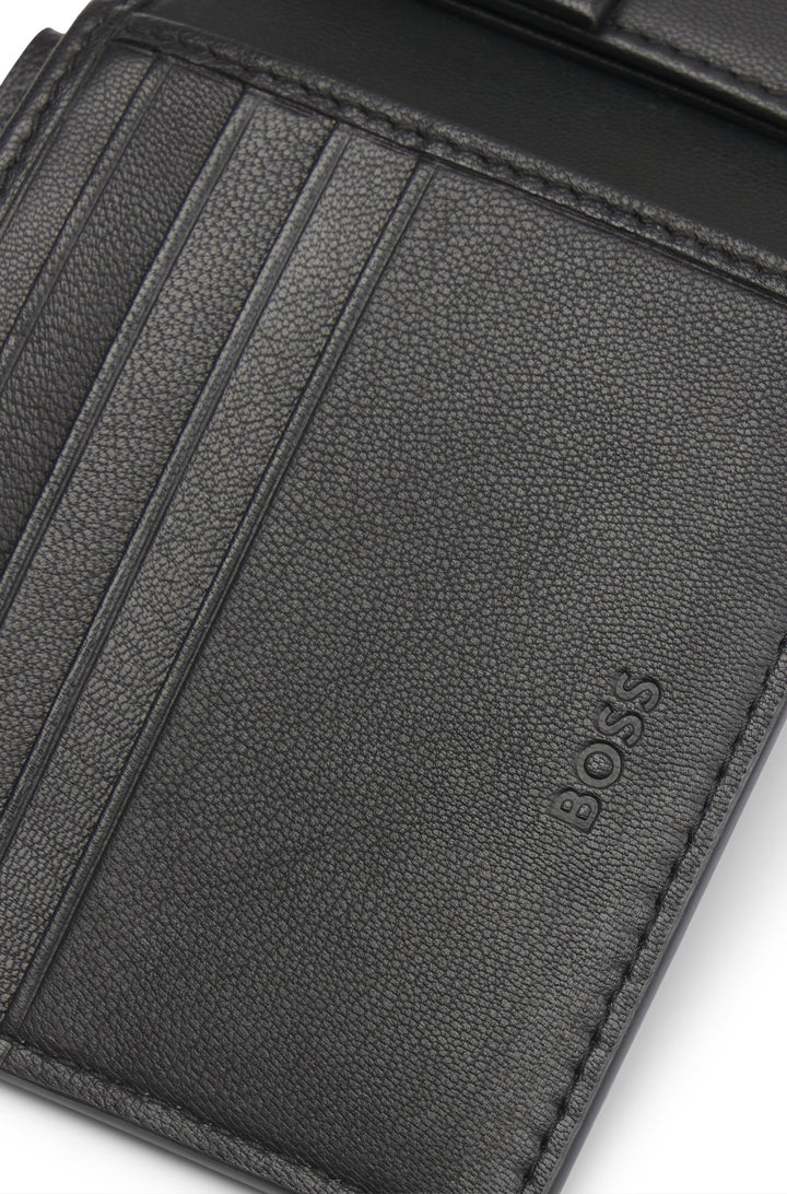 Hugo Leather folding wallet with geometric logos