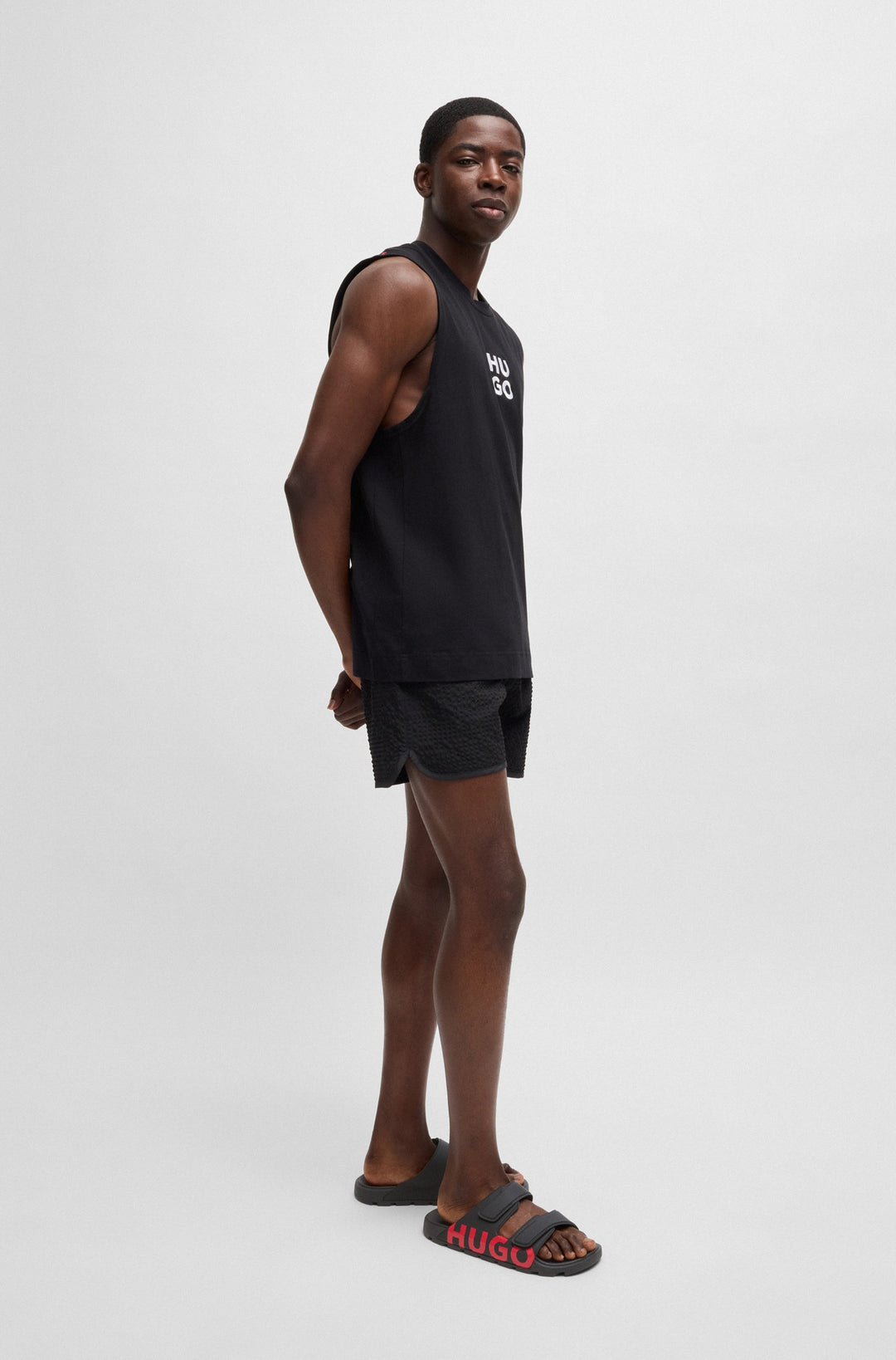 Hugo Logo sandals with double touch-closure straps