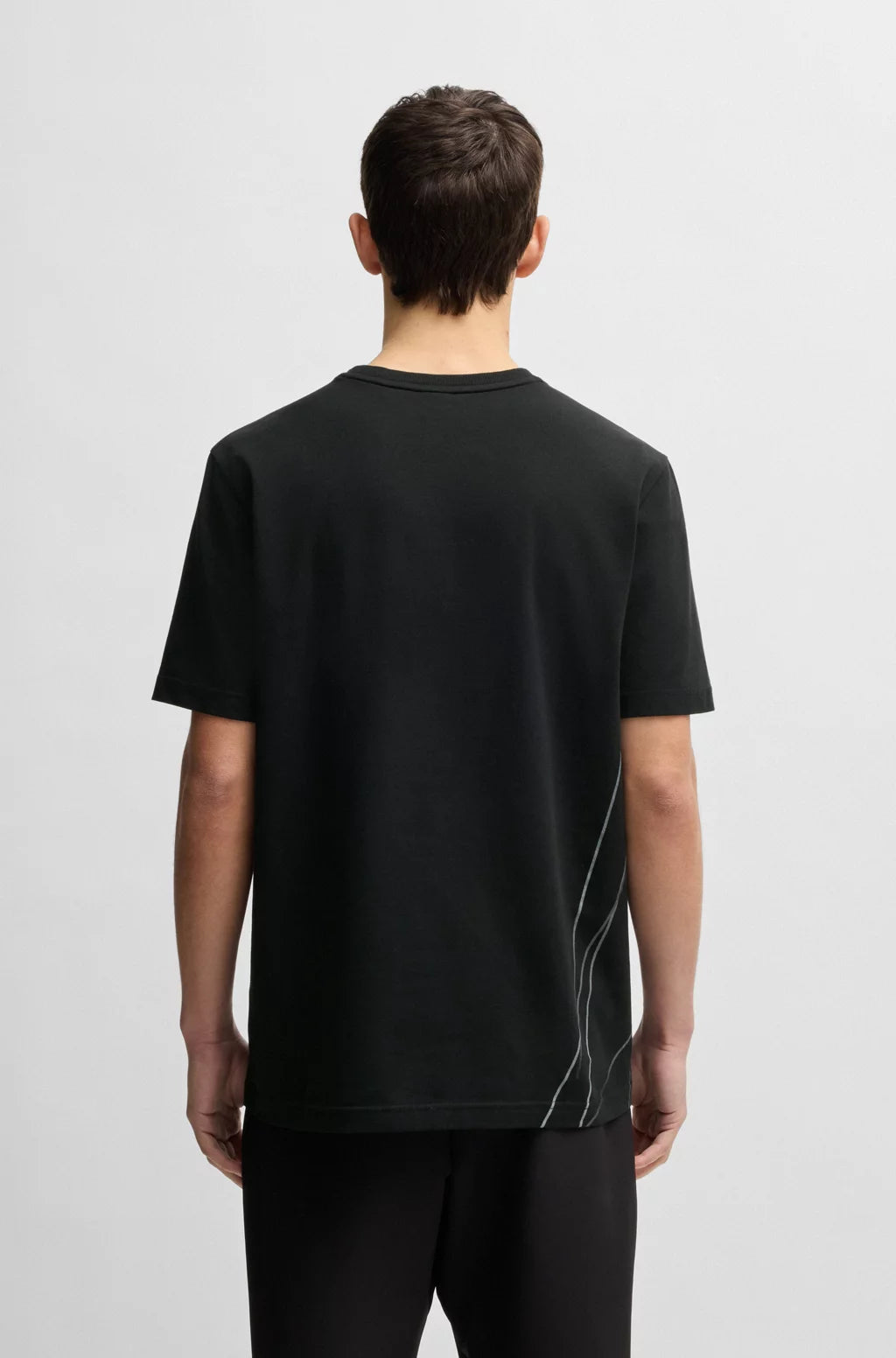 BOSS STRETCH-COTTON T-SHIRT WITH DEGRADÉ PRINT